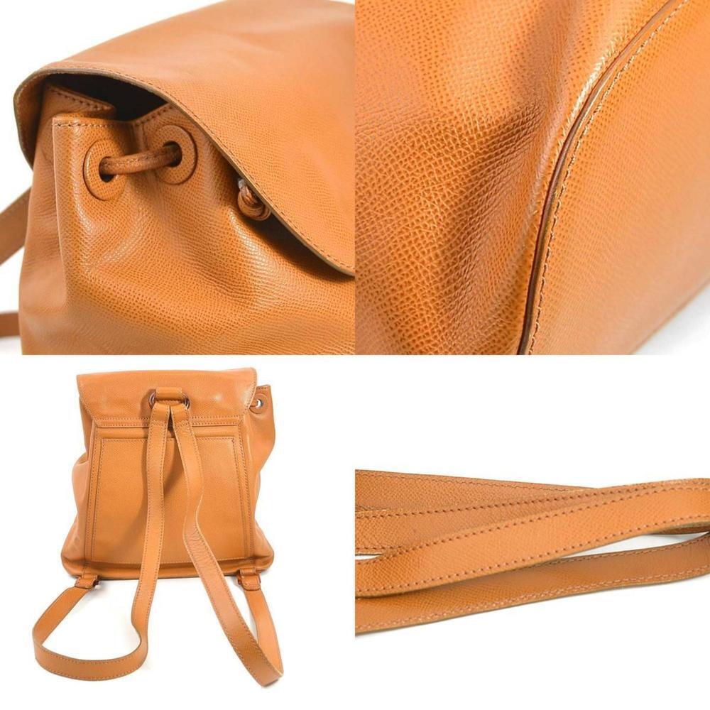 CHANEL Brown Leather Logo Backpack - Picture 3 of 5
